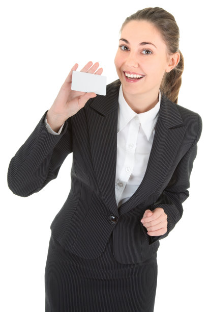 用空白支付卡的女商人图片下载