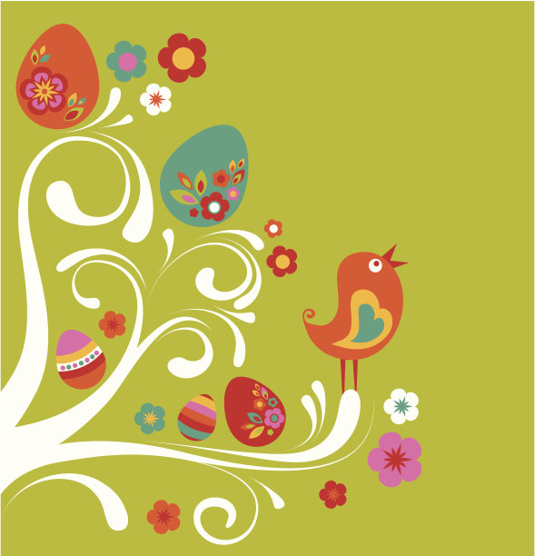 复活节树贺卡图片下载