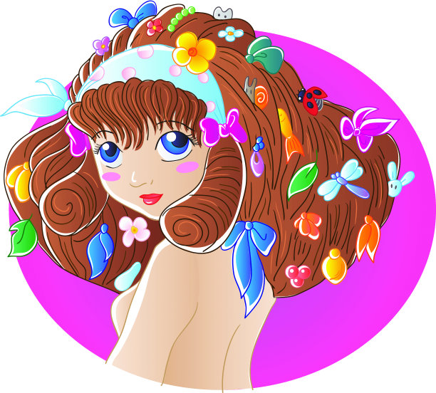 头发里有东西的女孩图片下载