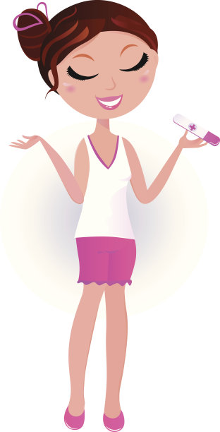 孕检:妇女与婴儿测试隔离白色图片下载