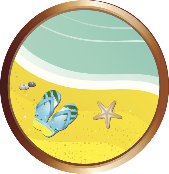 沙滩边的人字拖图片下载