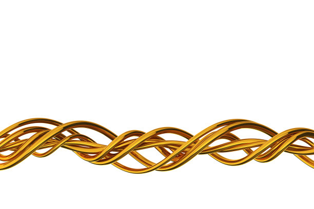 抽象的金线孤立在白色上图片下载