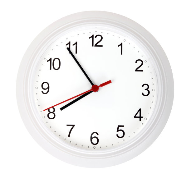 白色背景下孤立的挂钟图片下载