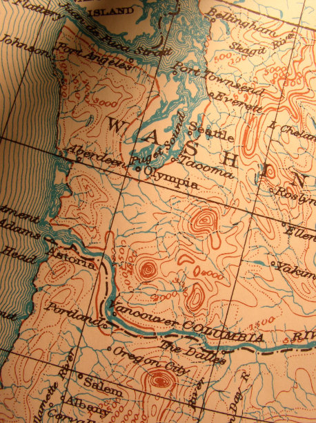 古董地图-普吉特湾，西北海岸图片下载