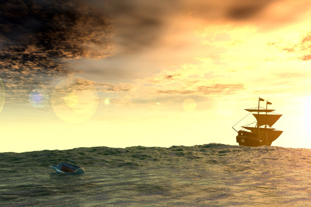 漂流在海洋上的瓶子里的按摩图片下载