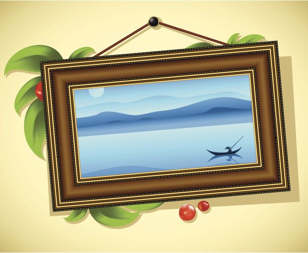 复古法棍框架与景观图片下载