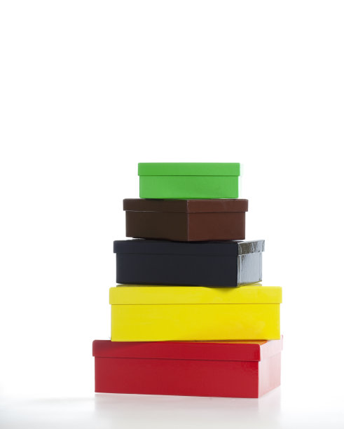 一堆盒子-五种颜色图片下载