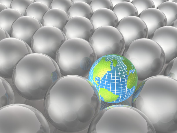 地球和灰色球体图片下载