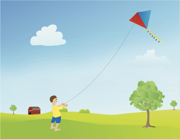 男孩放风筝图片下载