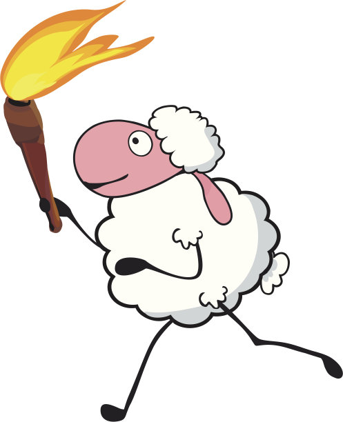 羊拿着火炬图片下载