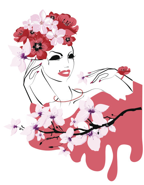 花的少女图片下载