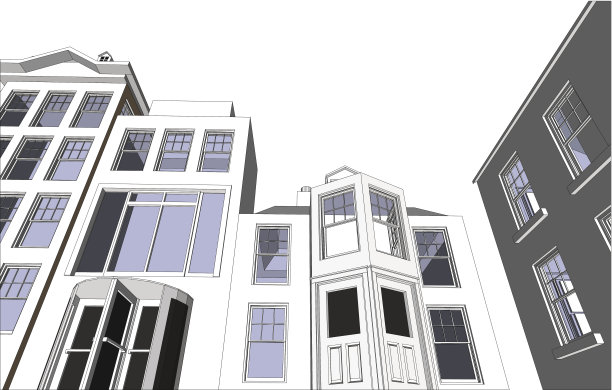 建筑师的3D家庭/办公大楼图片下载