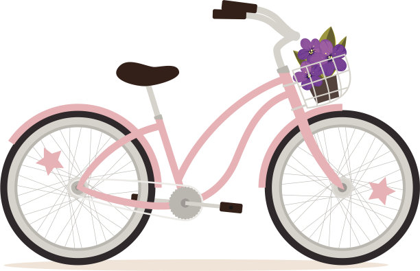 粉红色的自行车图片下载