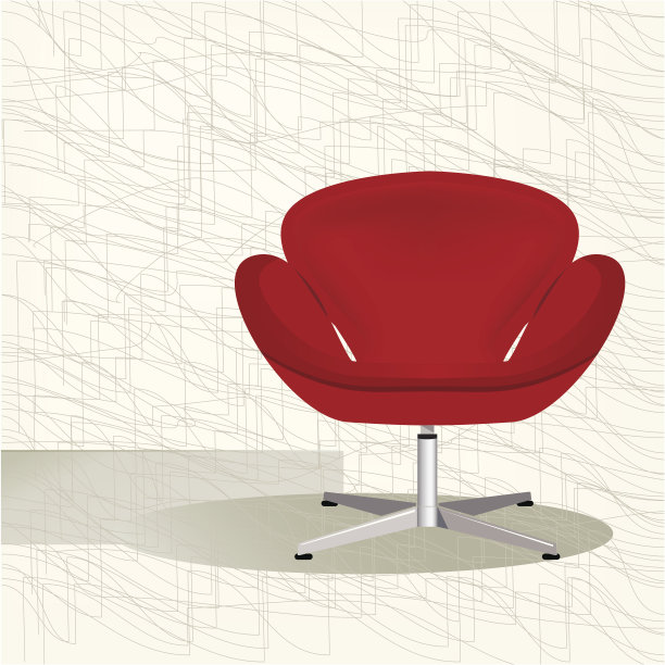 红色复古50年代椅子图片下载