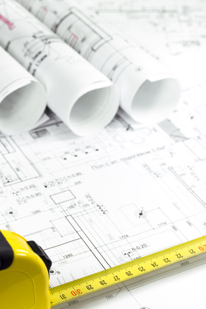 蓝图和卷尺图片下载