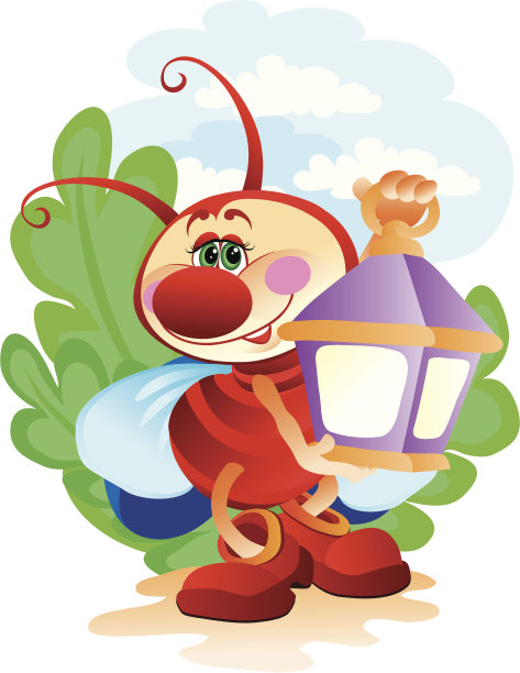 带着灯笼的萤火虫图片下载