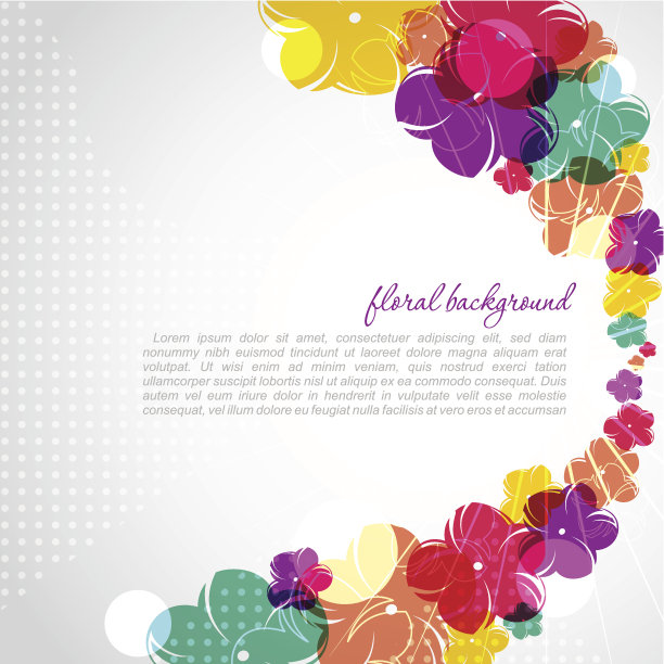 矢量美丽的花朵背景图片下载