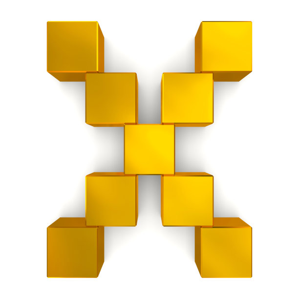 字母X立方金图片下载