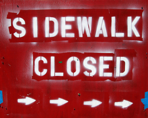 人行道关闭，绕行图片下载
