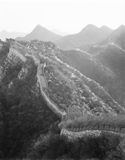 黑白相间的中国长城图片下载