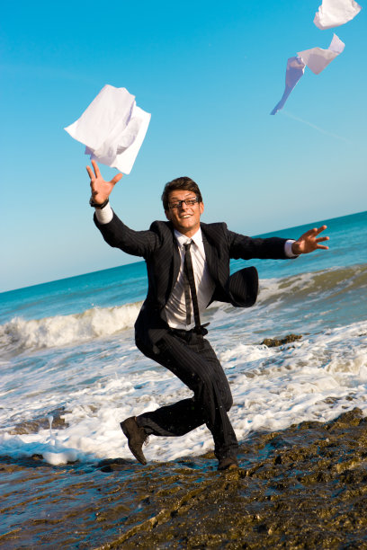 海滩上的商人图片下载