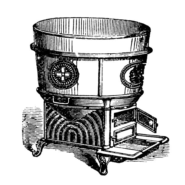 旧的水锅炉洗衣-古董洗涤设备图片下载