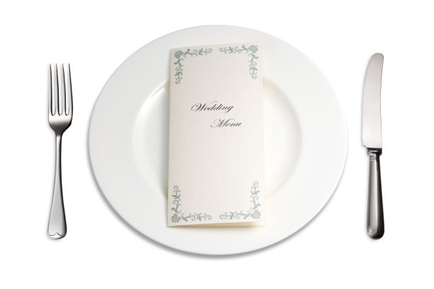 采购产品晚餐盘子，菜单，刀和叉图片下载