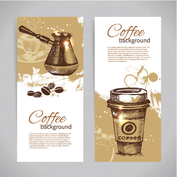 横幅设置的复古咖啡背景图片下载
