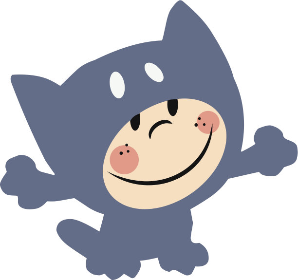 穿着灰猫服装的男孩图片下载