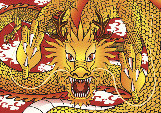 黄金的中国龙素材图片
