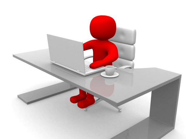 3 d的人。人们需要一个办公室和一台笔记本电脑图片下载