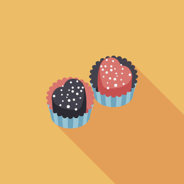 情人节巧克力长阴影图标，第10集图片下载