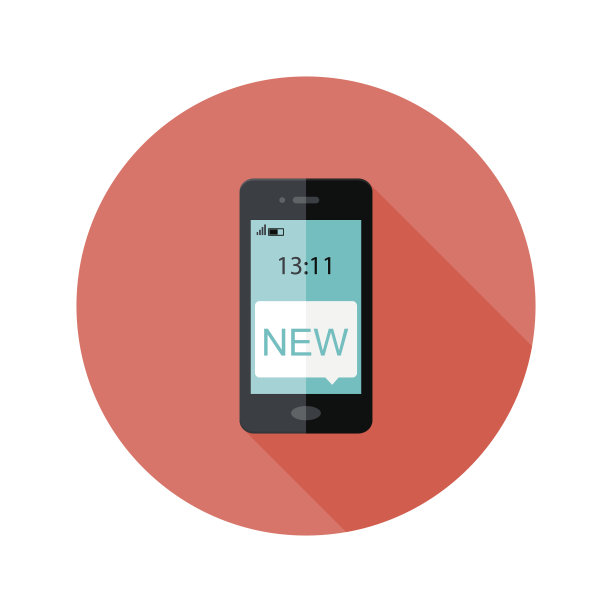 智能手机应用通知圆平面图标图片下载
