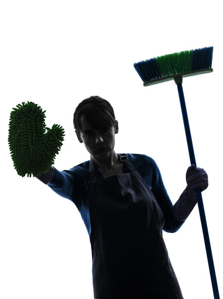 女佣家务打扫停止手势剪影图片下载