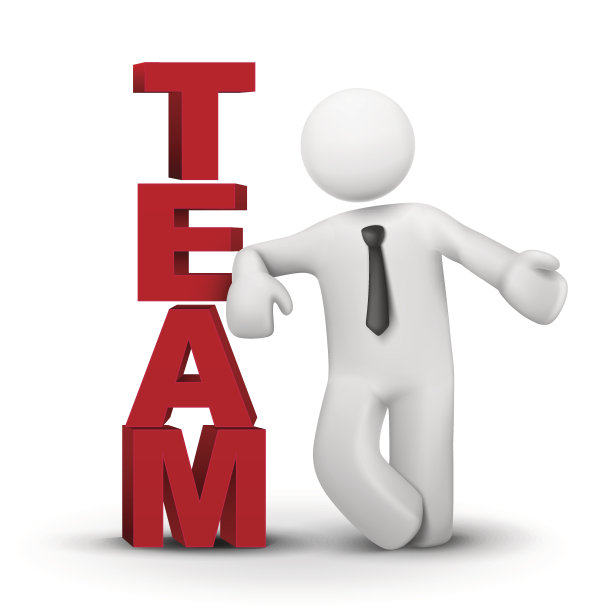 展示团队概念词的3D商人图片下载