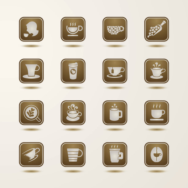 咖啡杯图标集图片下载