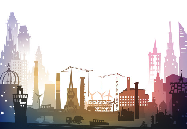 起重机的工业现场视图。重工业的背景图片下载