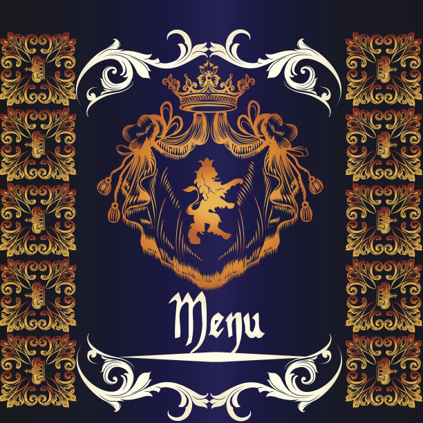 菜单设计纹章风格图片下载