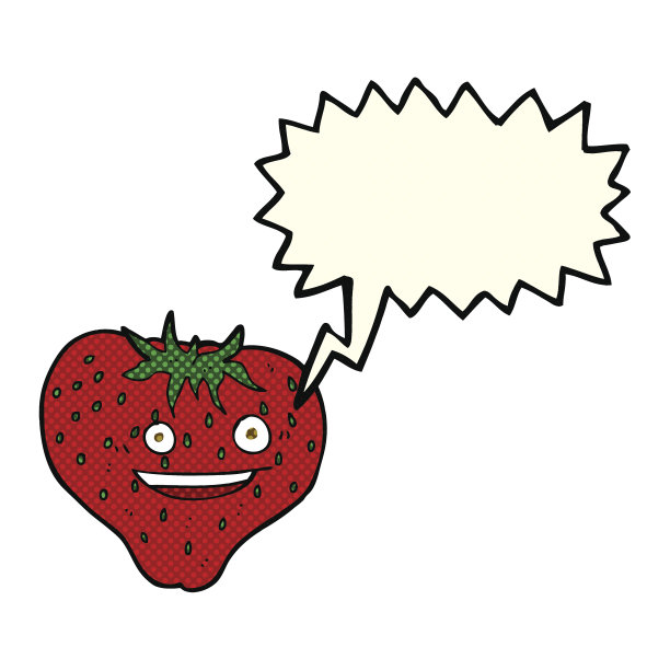 卡通草莓与语音泡泡图片下载