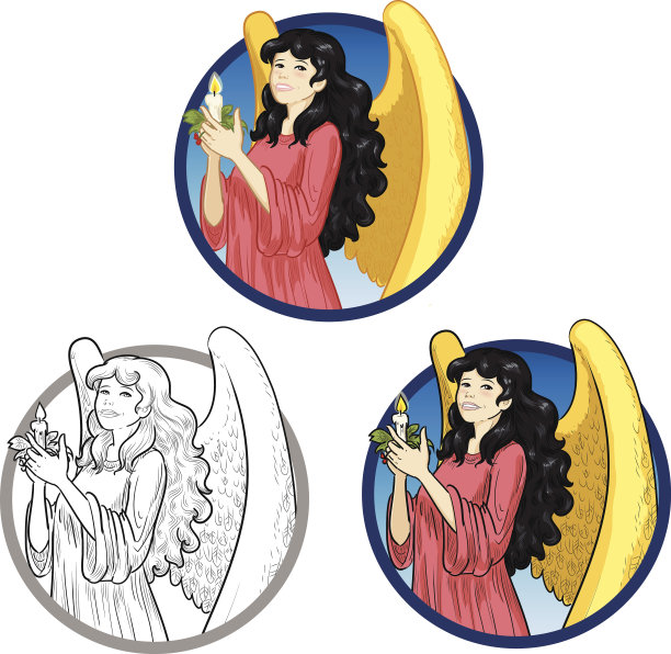 美丽的亚洲女性天使与蜡烛图片下载