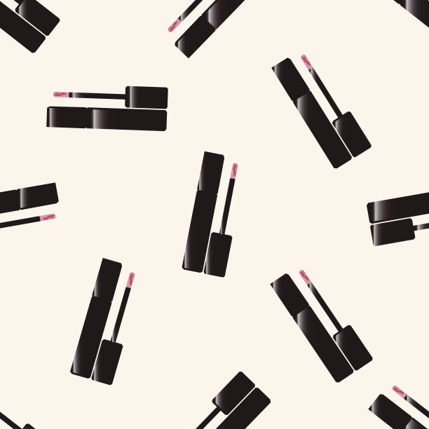 睫毛膏，卡通无缝图案背景图片下载