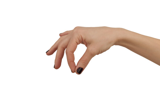 女人的手假装握住什么东西孤立过白图片下载