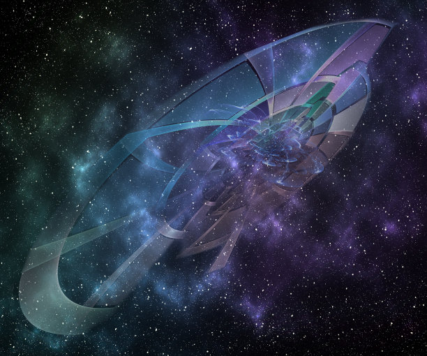 抽象的宇宙云，行星和星系的恒星。素材图片