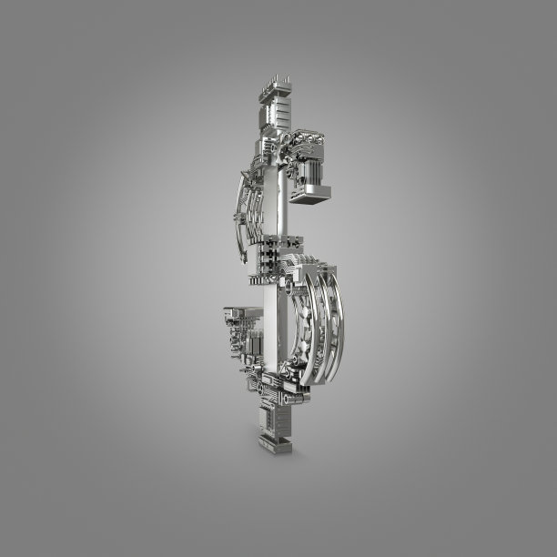 经营理念。微芯片的美元货币符号在灰色背景上。图片下载