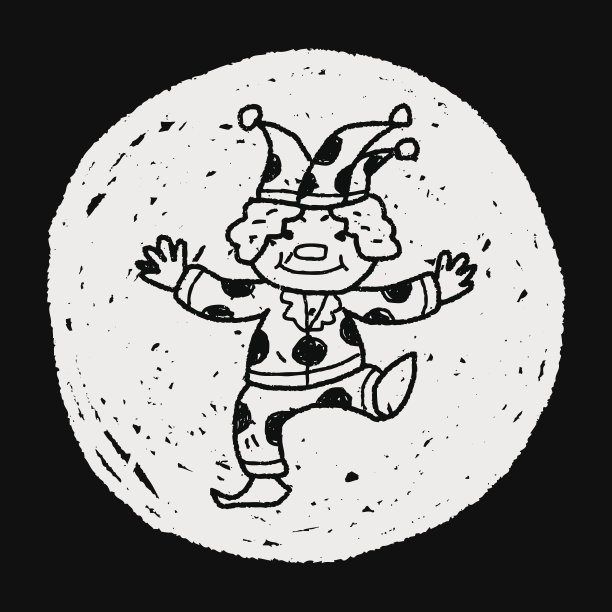 小丑涂鸦画图片下载