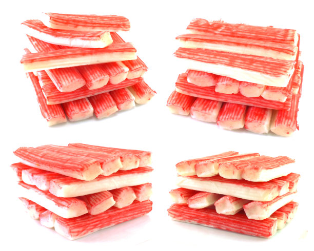 蟹棒组在白色背景图片下载