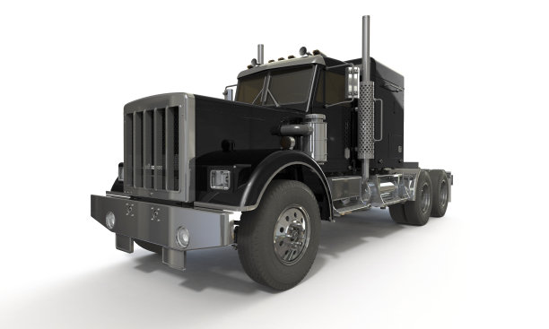 3d黑色卡车孤立在白色图片下载