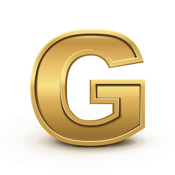 3d亮金色字母G图片下载