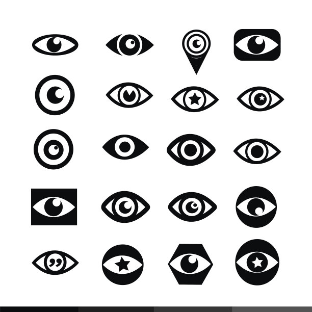 眼睛图标设置插图设计图片下载