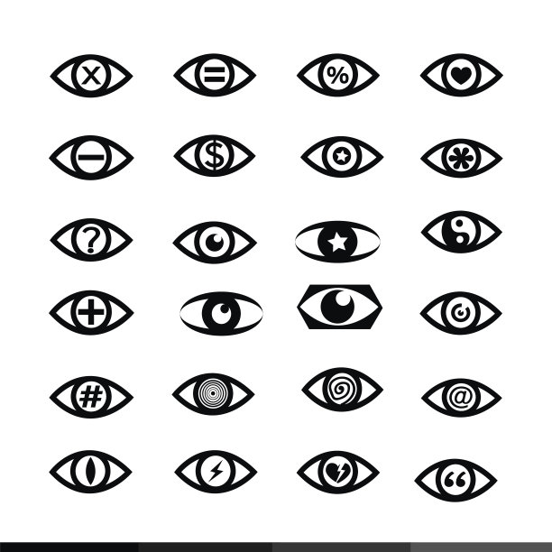 眼睛图标设置插图设计图片下载
